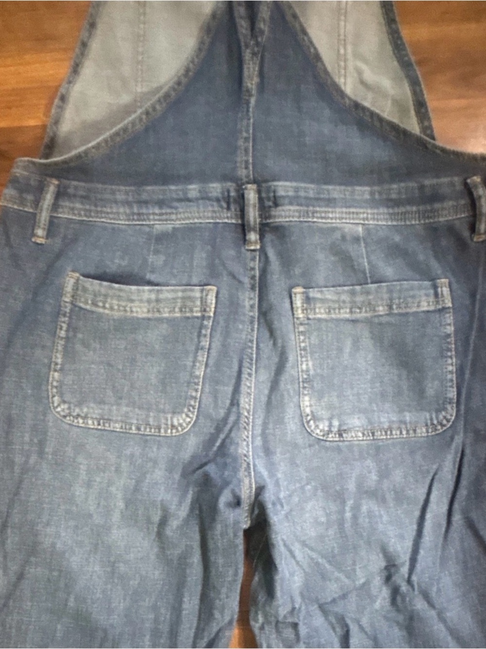 Sonoma Women's Blue Denim Overall Jumpsuit Adjustable Straps Pockets M - Picture 8 of 10